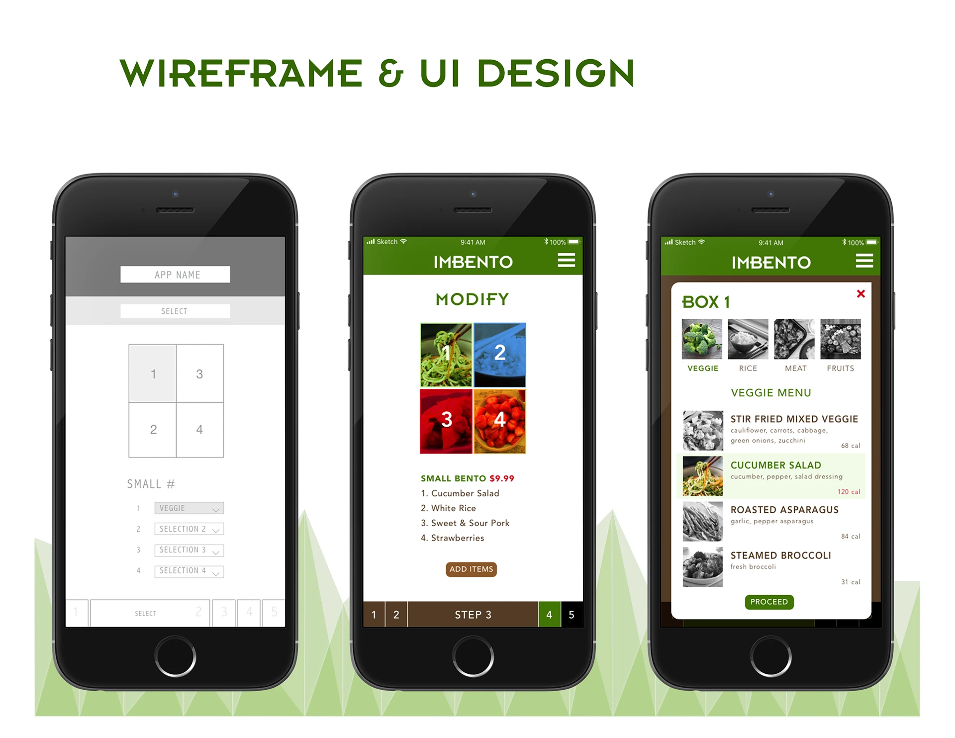 Imbento Modify screens — serving-size adjustment