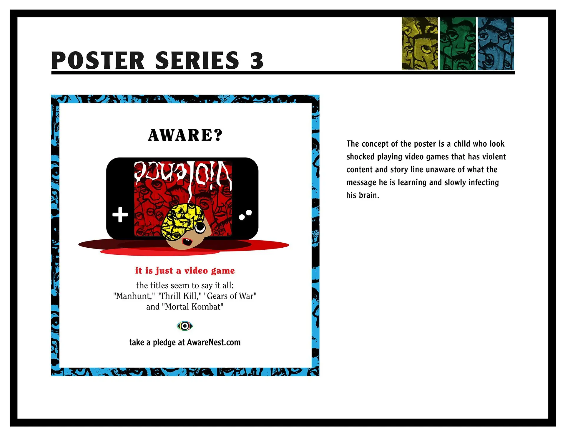 AwareNest poster series 3 — video games