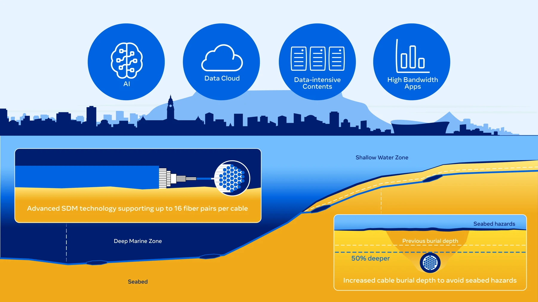 Subsea cable infographic — information design