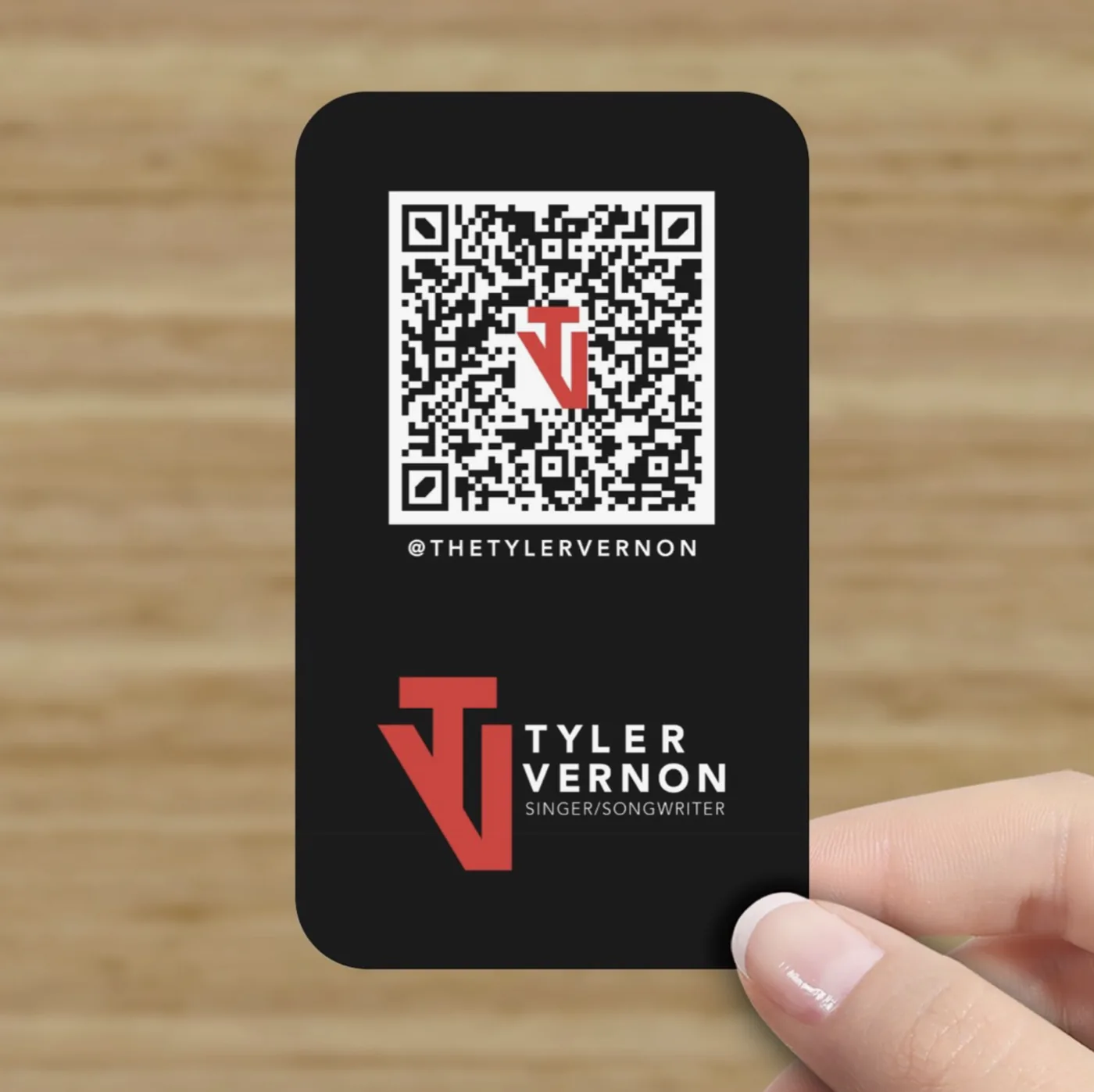 Business card mockup, back with QR code