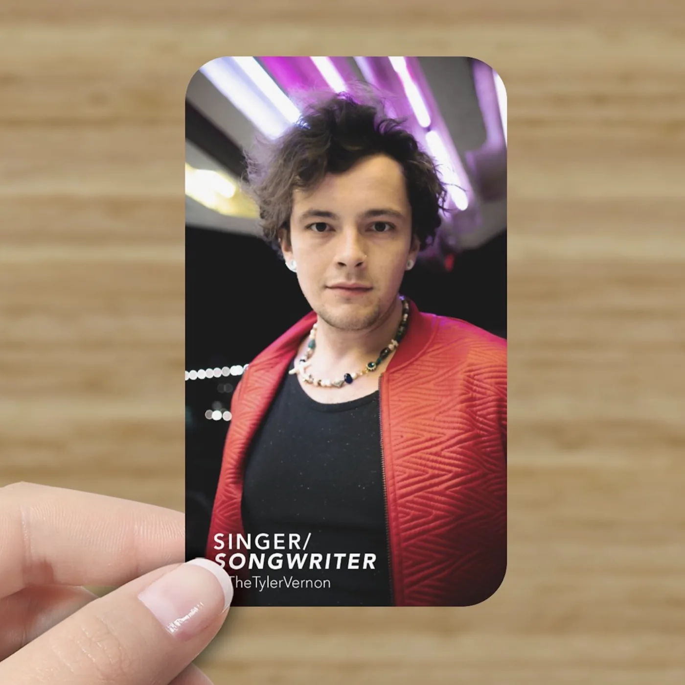 Business card mockup, front with portrait